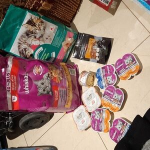NIP BIG BUNDLE LOT OF PET CAT KITTEN 🐈 😻 CHOW FOOD TREATS HUGE HAUL